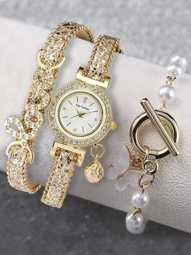Relógios com pulseira conjunto de luxo strass